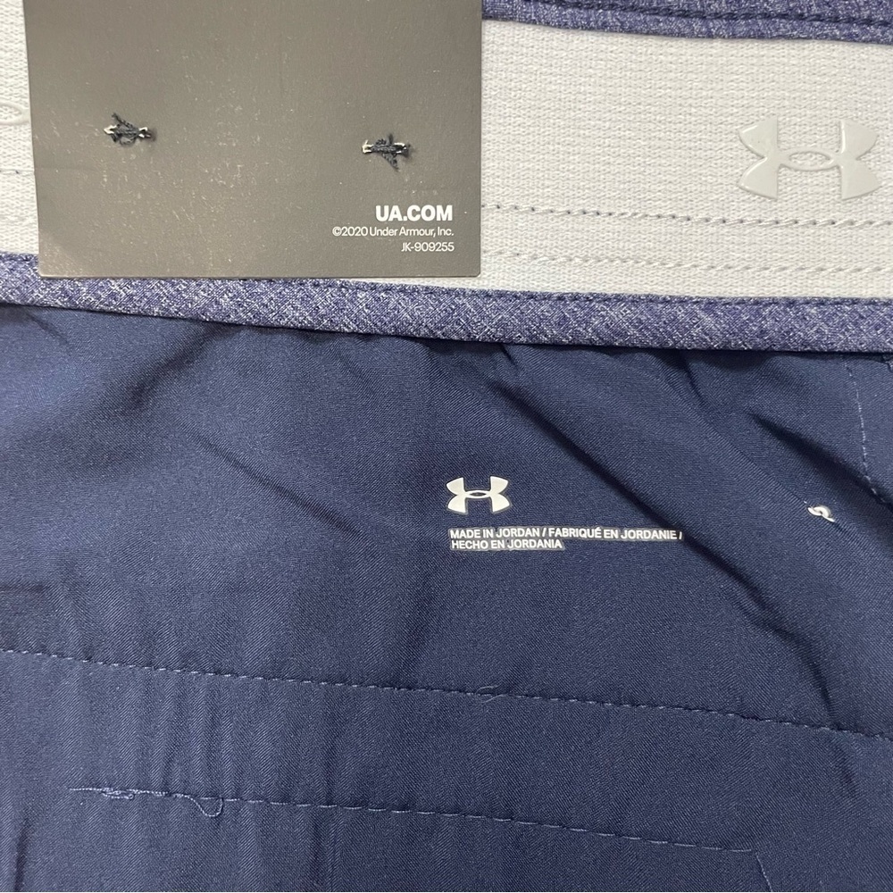 UNDER ARMOUR Golf Vented Shorts Men’s Size 32 Dark Blue 10" Inseam 4 Way Stretch - Picture 5 of 7